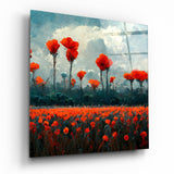 Poppy Glass Wall Art  || Designer Collection | Insigne Art Design