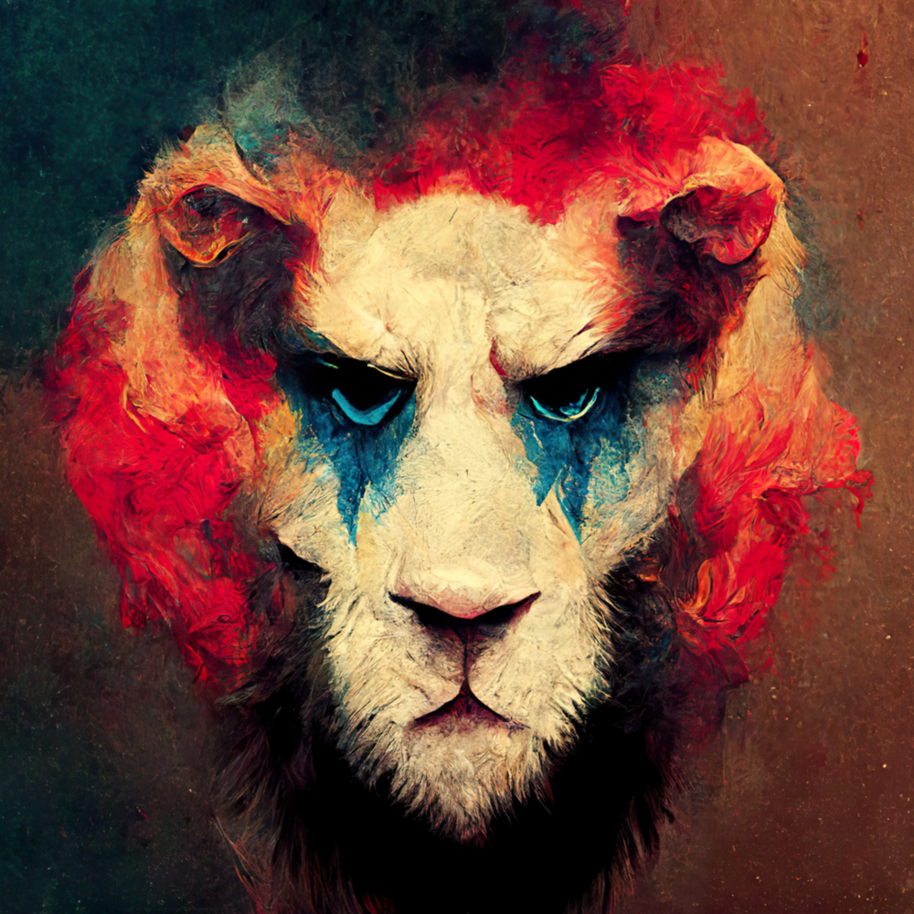 Lion Clown Glass Wall Art  || Designer Collection