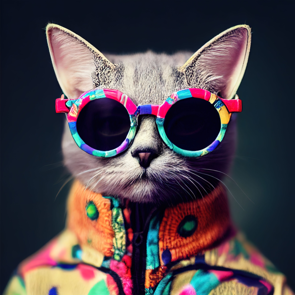 The Coolest Cat Glass Wall Art  || Designer Collection