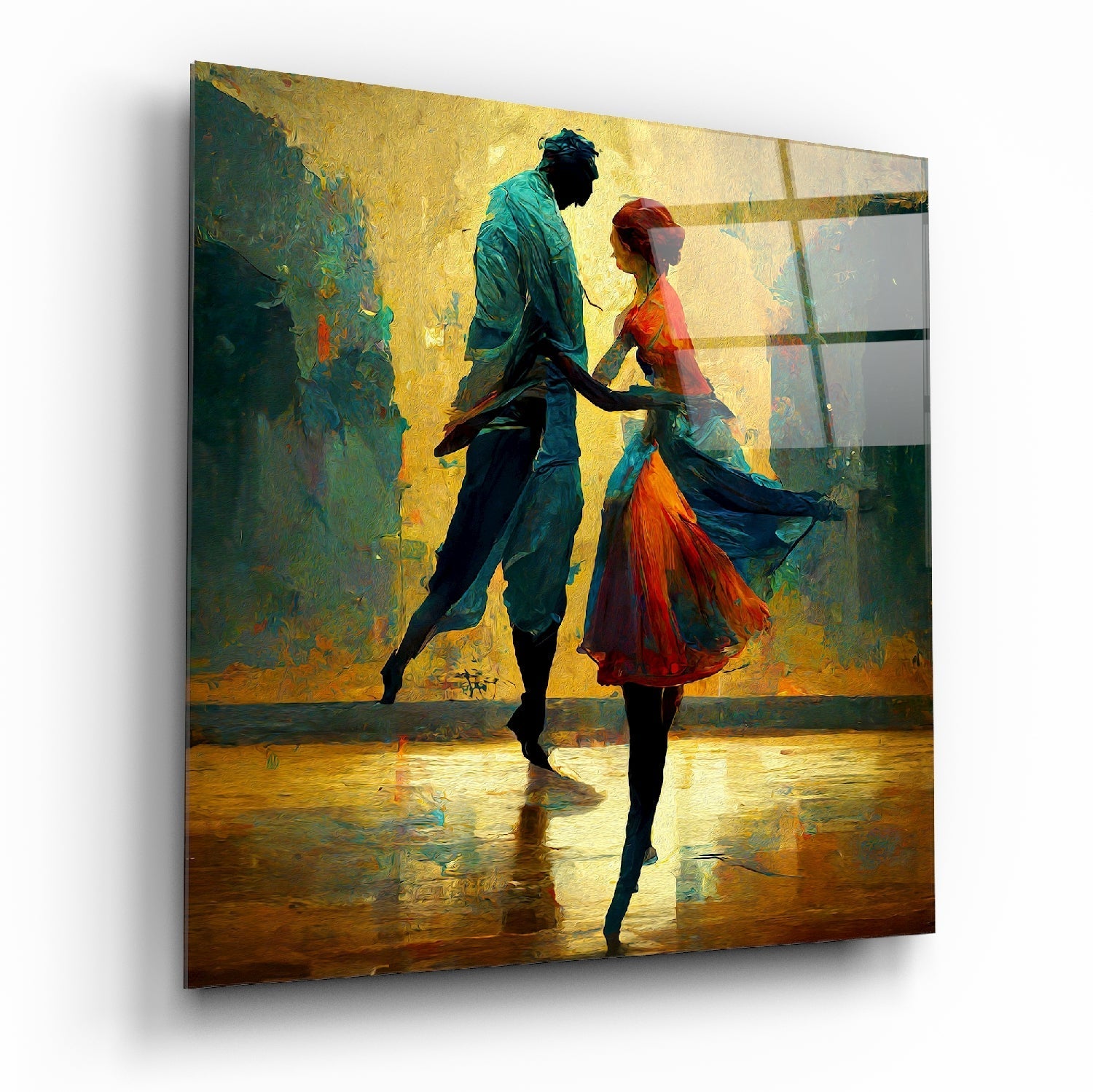 Dancing in the Rain Glass Wall Art  || Designers Collection | Insigne Art Design