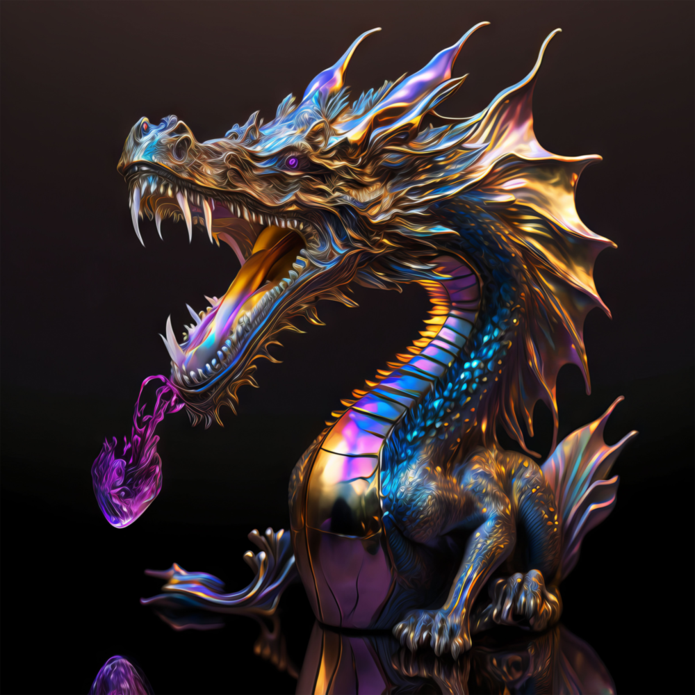 Dragon's Roar Glass Wall Art  || Designers Collection