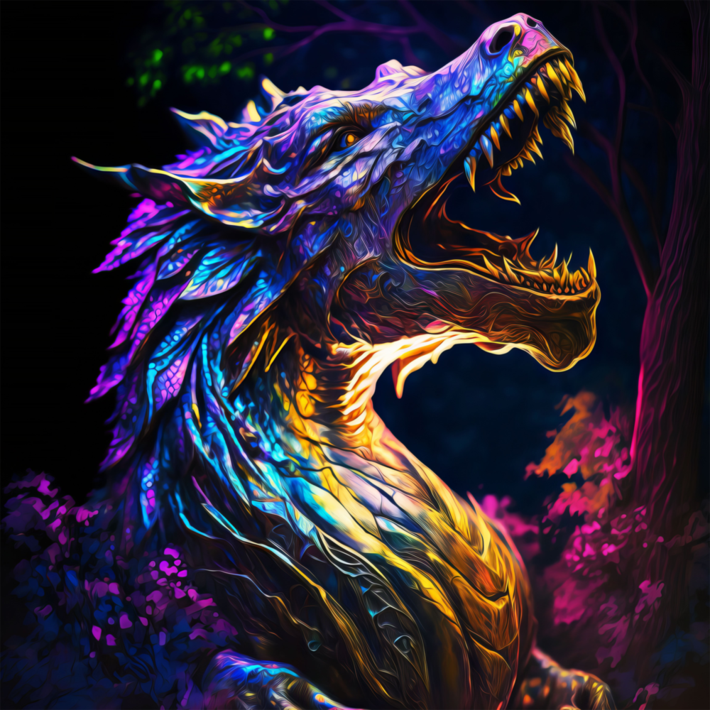 Dragon's Roar Glass Wall Art  || Designers Collection