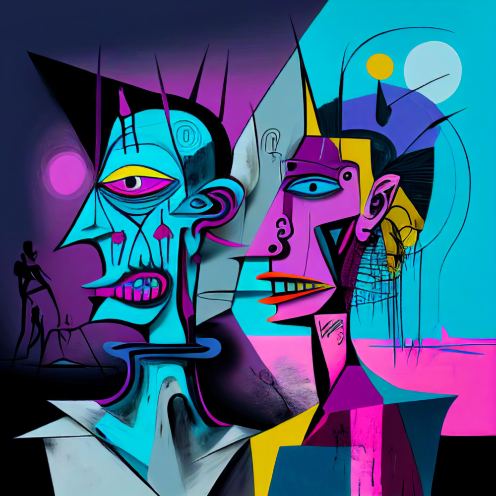 Picasso's Mind Glass Wall Art  || Designer Collection