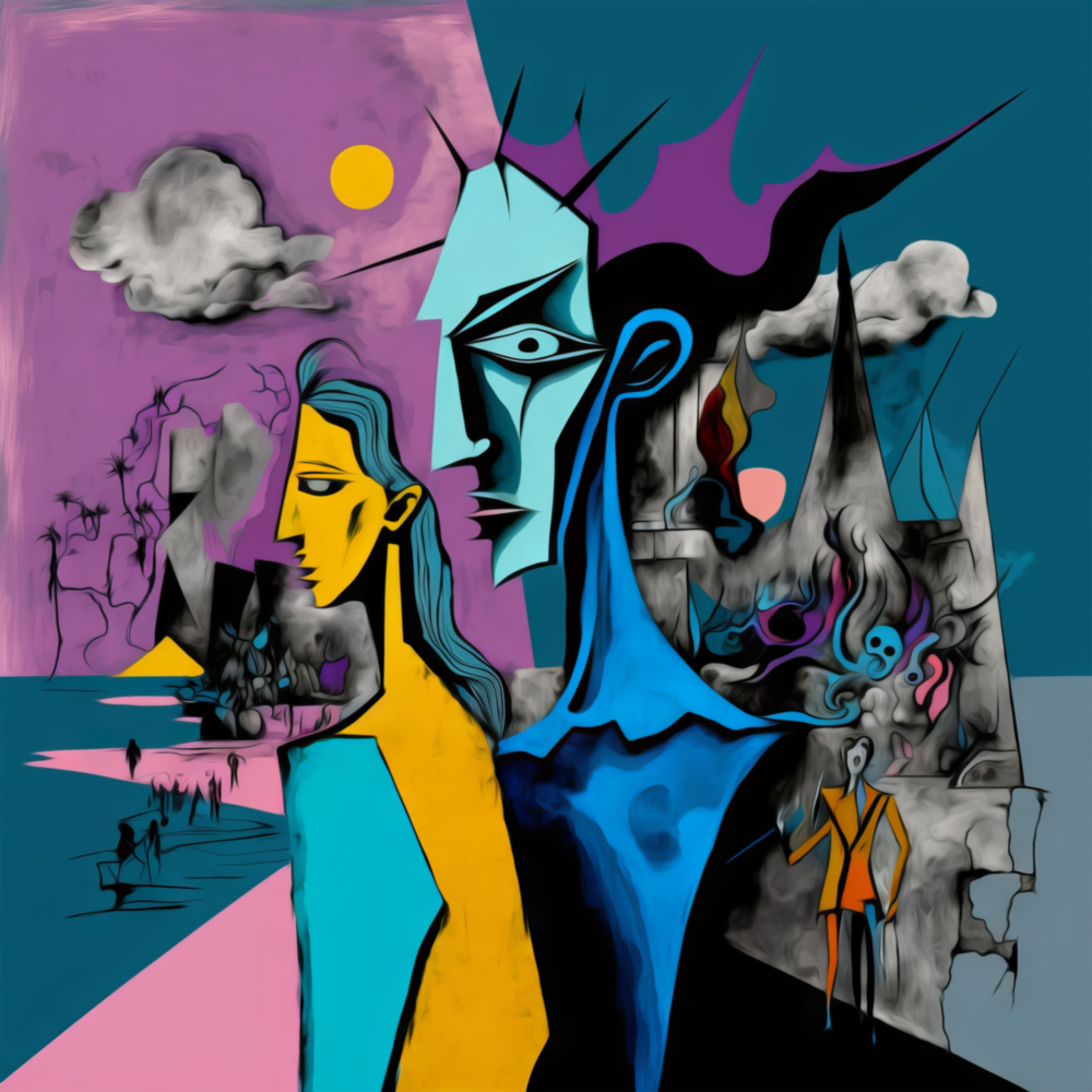 Picasso's Mind Glass Wall Art  || Designer Collection