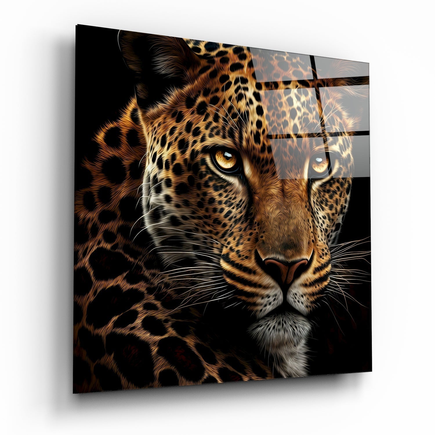 Leopard Glass Wall Art  || Designer Collection | Insigne Art Design