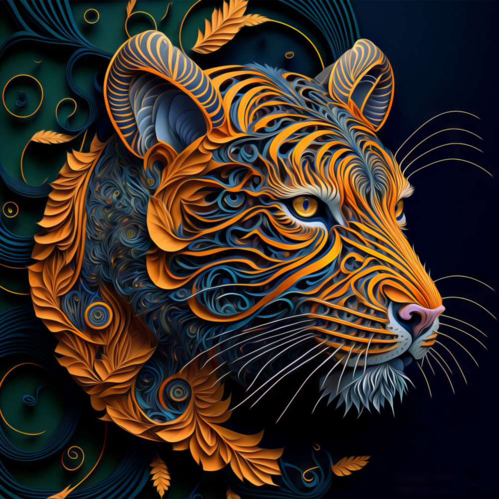 Tiger Glass Wall Art  || Designers Collection