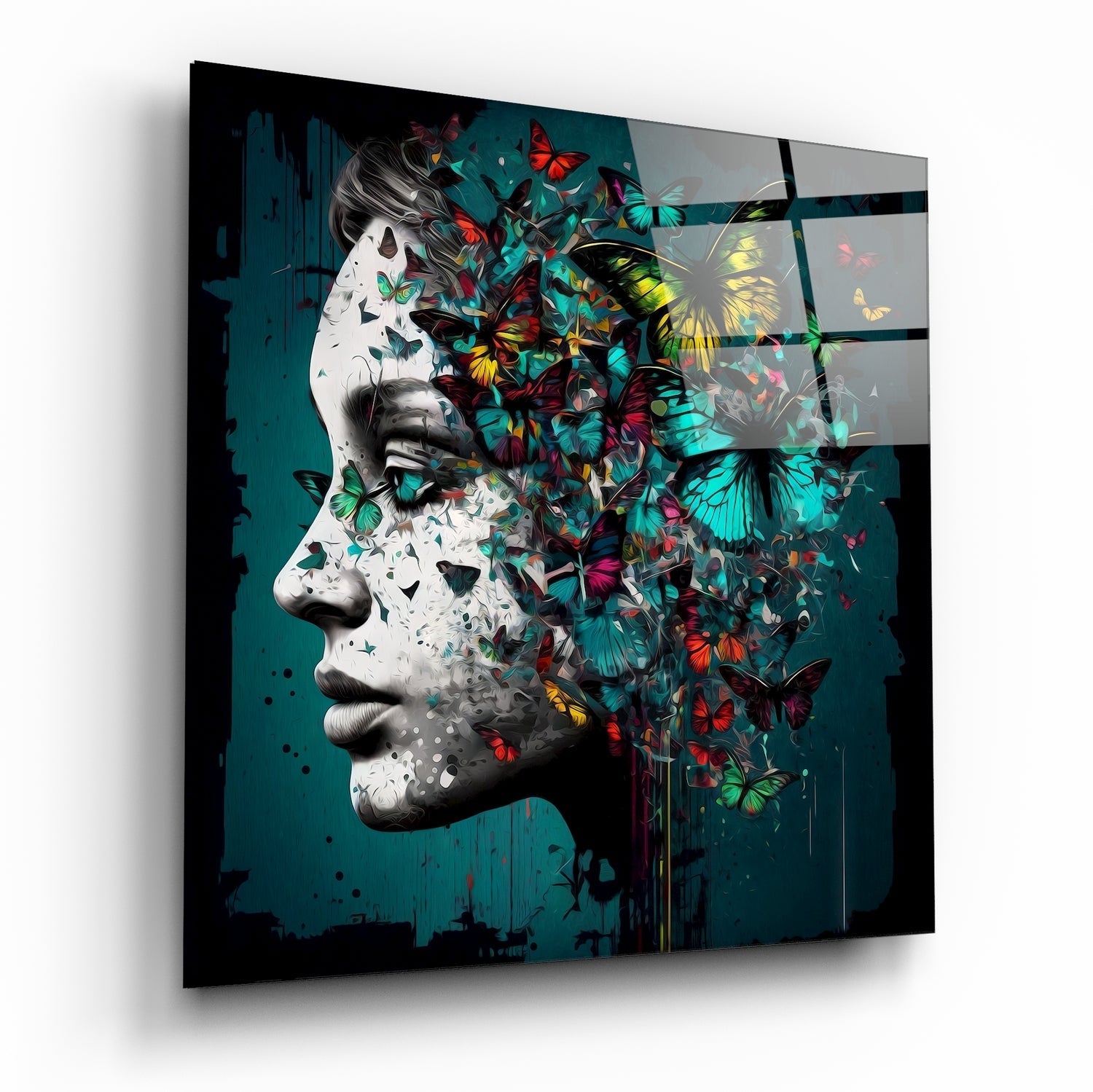 Butterfly Thoughts Glass Wall Art  || Designers Collection | Insigne Art Design