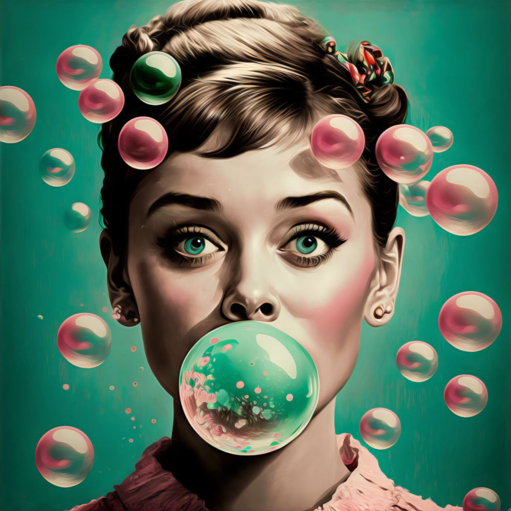 Audrey Hepburn Glass Wall Art  || Designers Collection