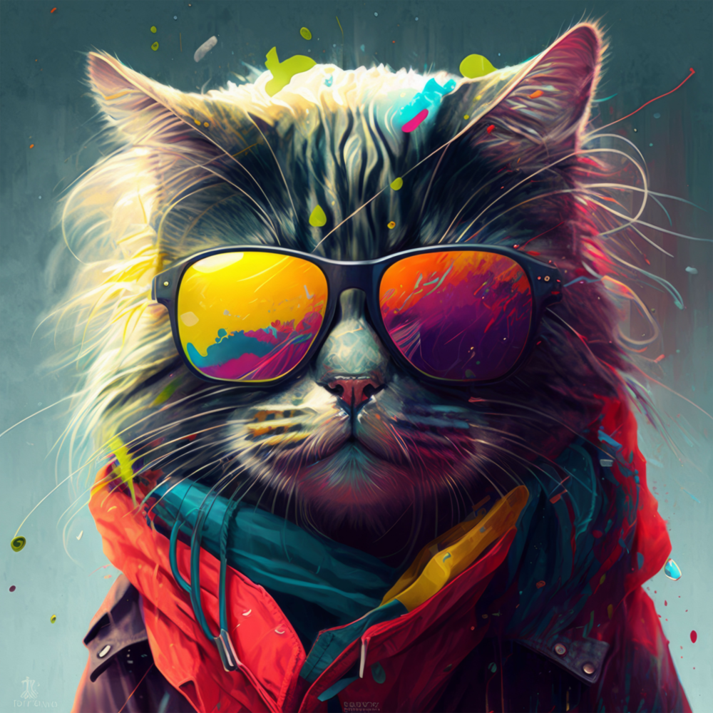 Cool Cat Glass Wall Art  || Designers Collection