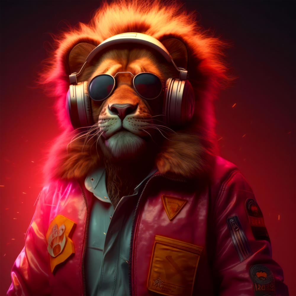 Hippie Lion Glass Wall Art  || Designers Collection