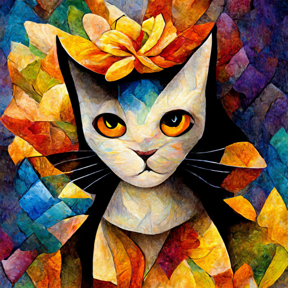 Amigucat Glass Wall Art  || Designers Collection