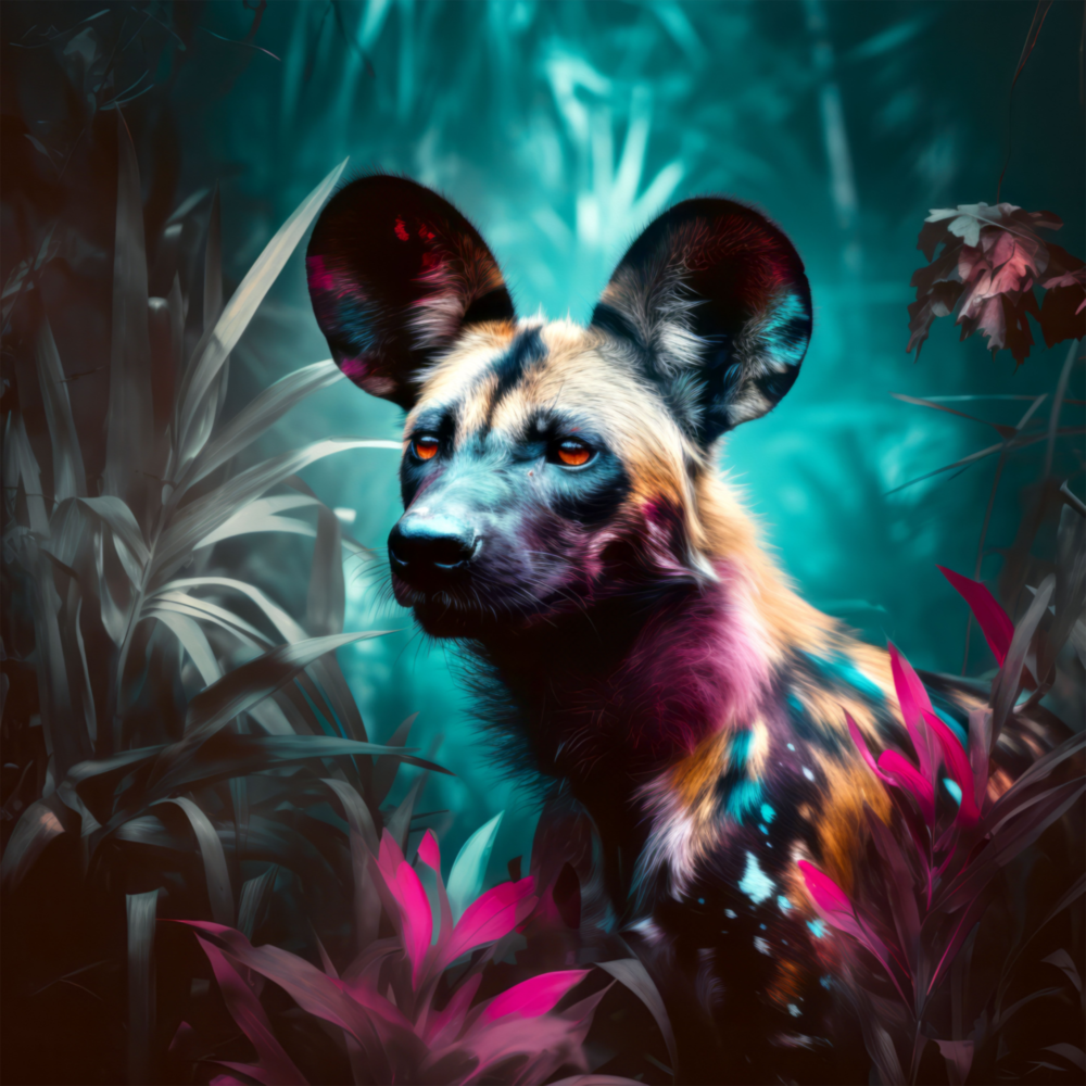 Forest Dog Glass Wall Art  || Designers Collection