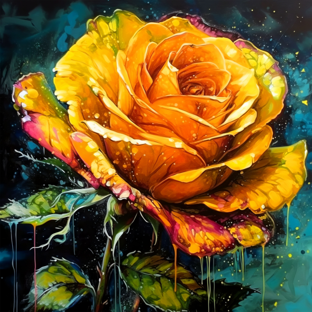 Yellow Rose Glass Wall Art