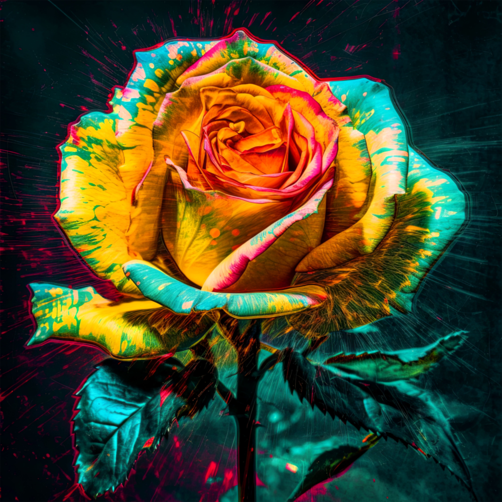 Yellow Rose Glass Wall Art