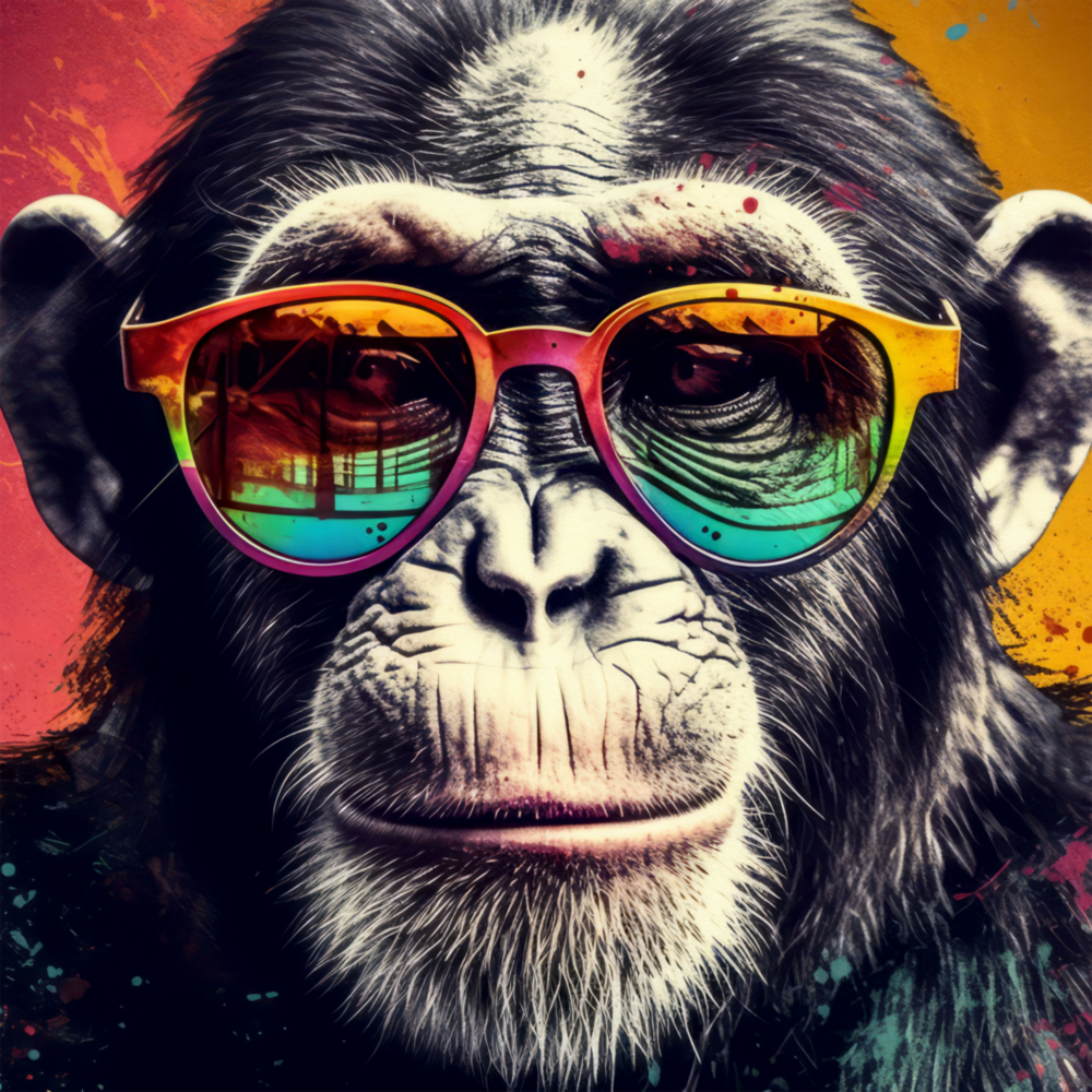 Cool Monkey Glass Wall Art