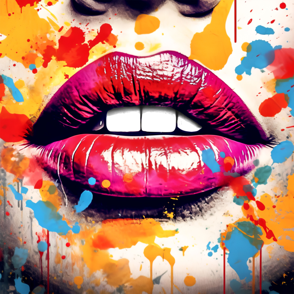 Retro Lip Glass Wall Art