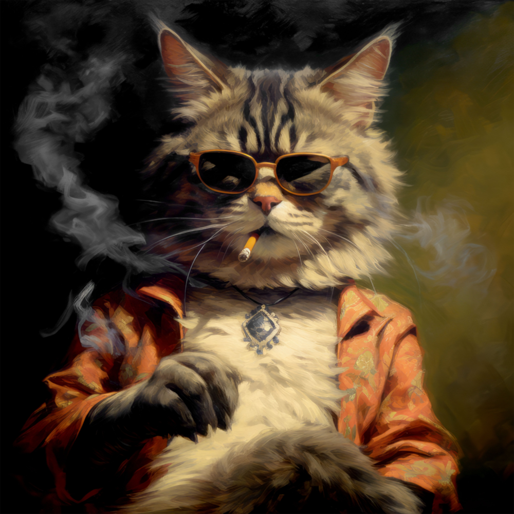 The Coolest Cat V2 Glass Wall Art