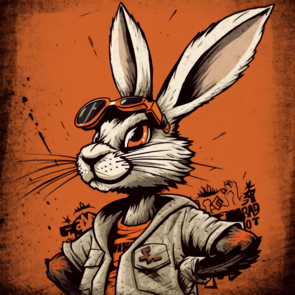 Cool Rabbit Glass Wall Art