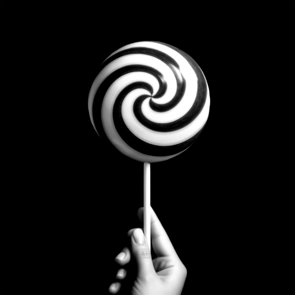 Monochrome Lolipop Glass Wall Art