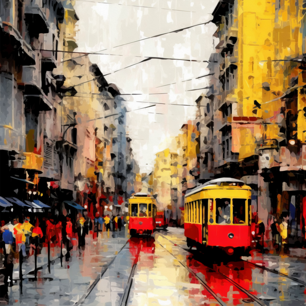 Istiklal Street Glass Wall Art