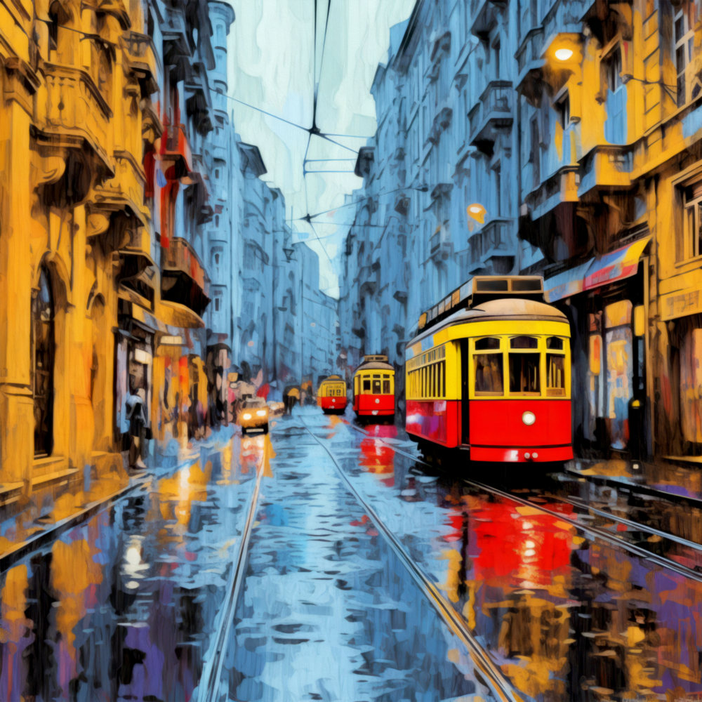 Istiklal Street Glass Wall Art