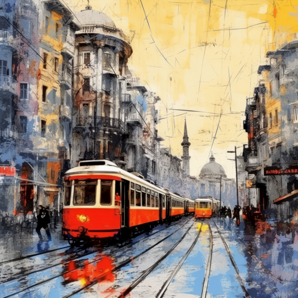 Istiklal Street Glass Wall Art