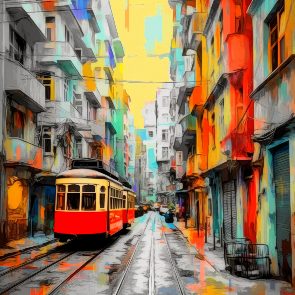 Tram Glass Wall Art