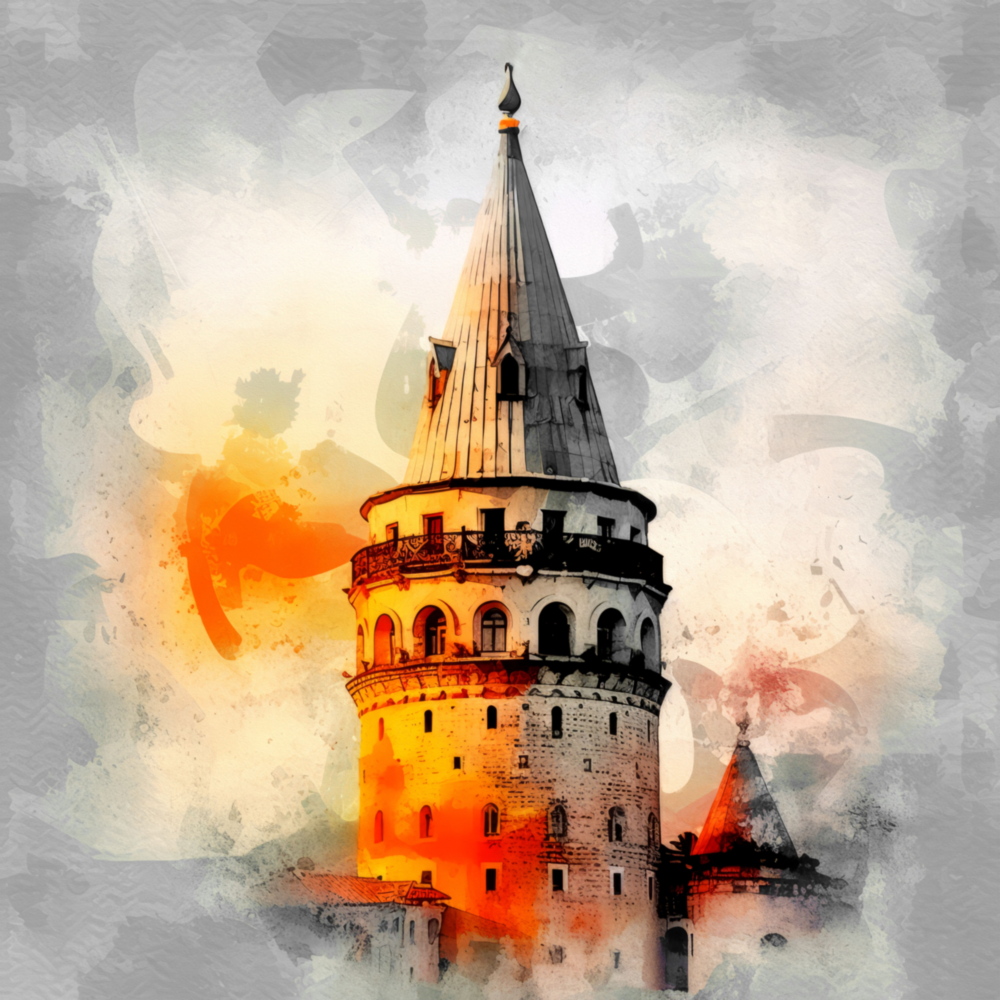 Galata Tower Glass Wall Art