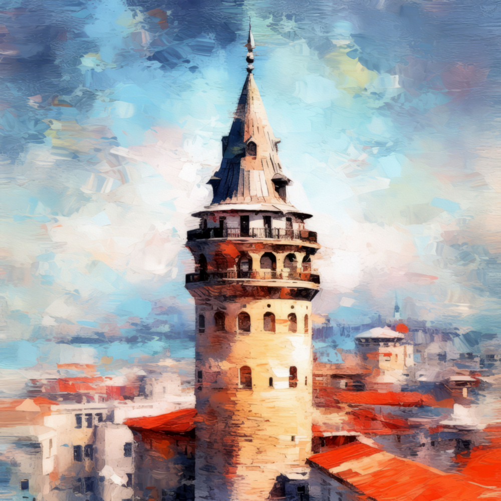 Galata Tower Glass Wall Art