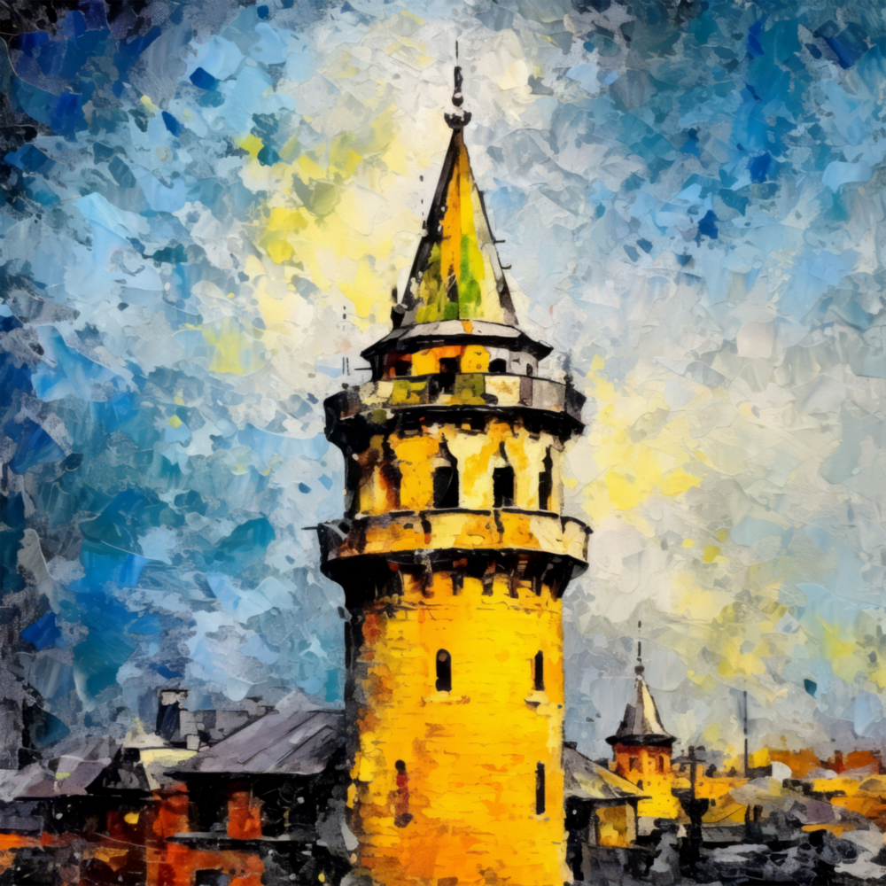 Galata Tower Glass Wall Art