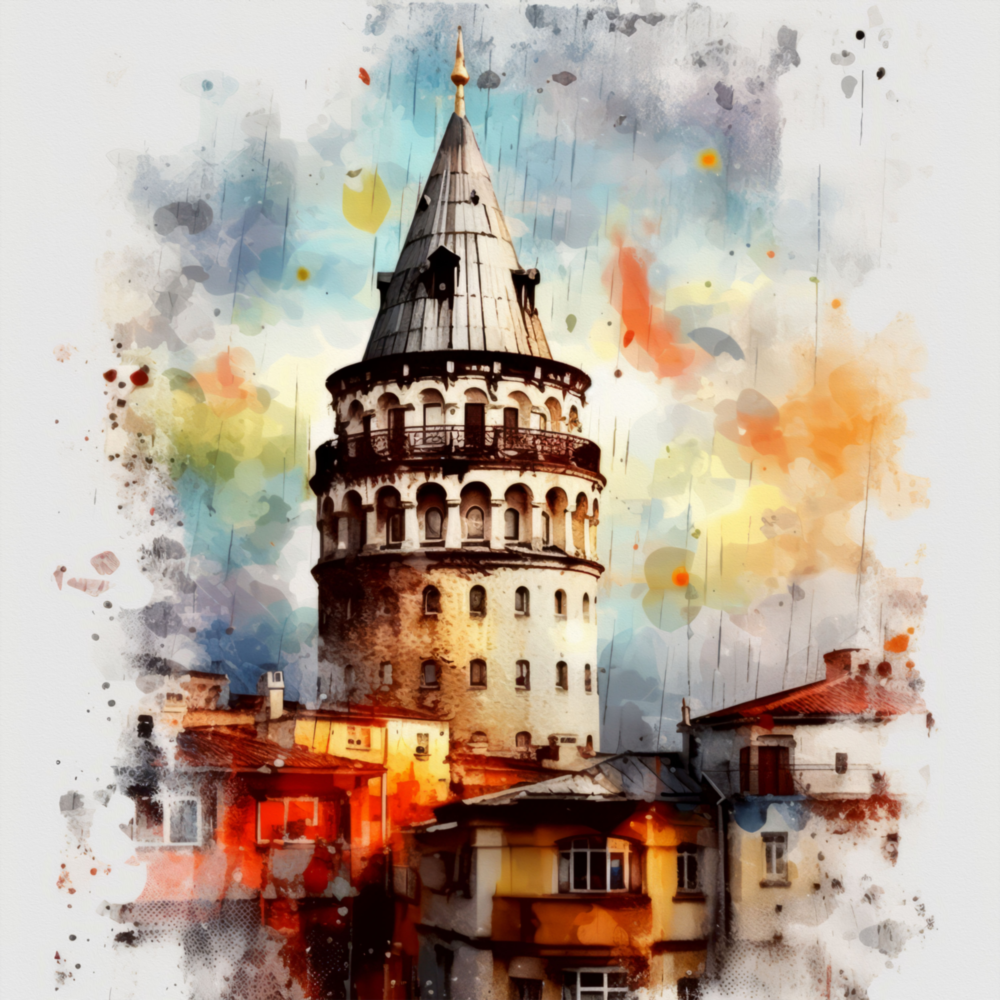 Galata Tower Glass Wall Art