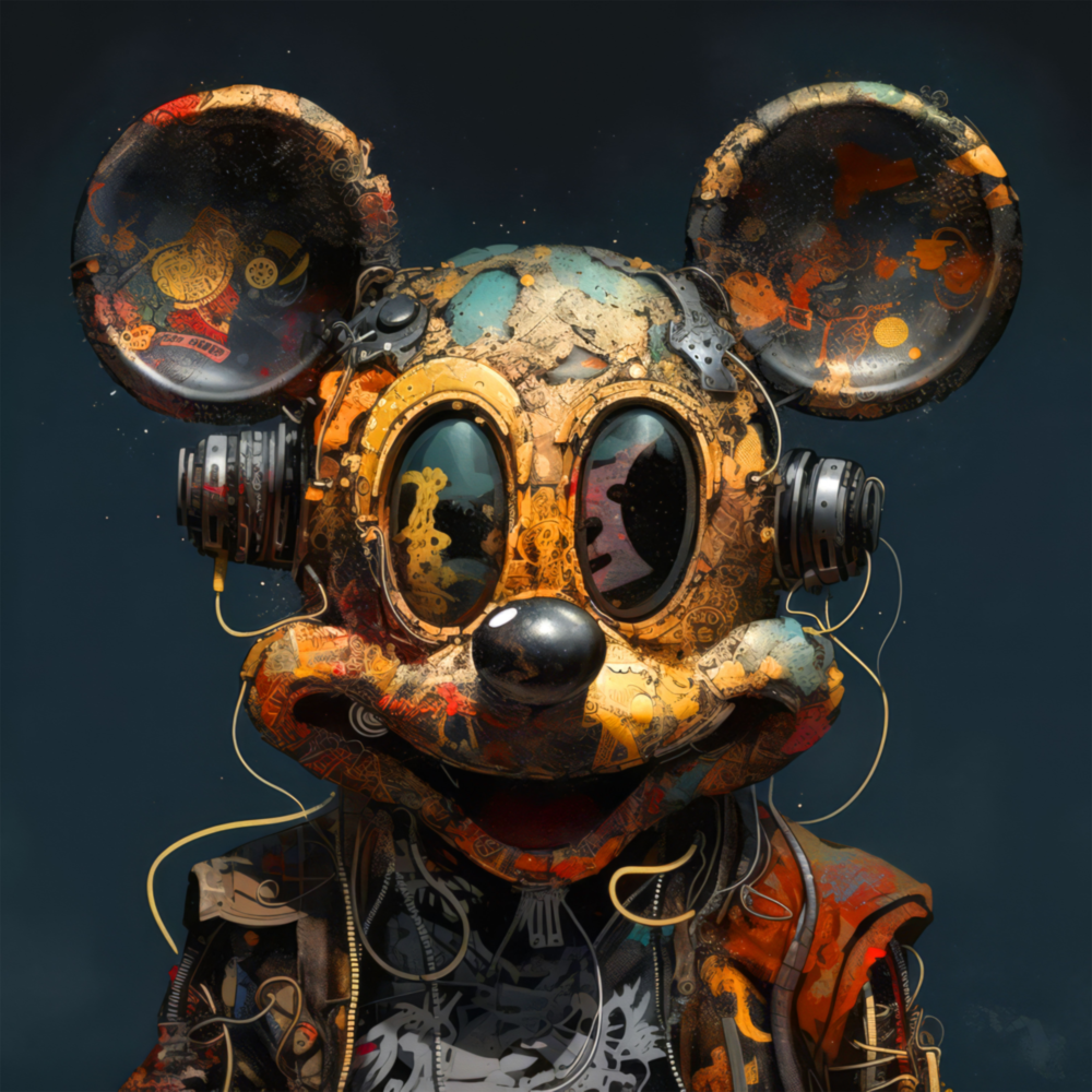 Mickey The Machine Glass Wall Art|| Designer's Collection