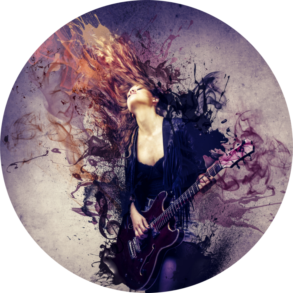 Guitar Spirit Glass Wall Art
