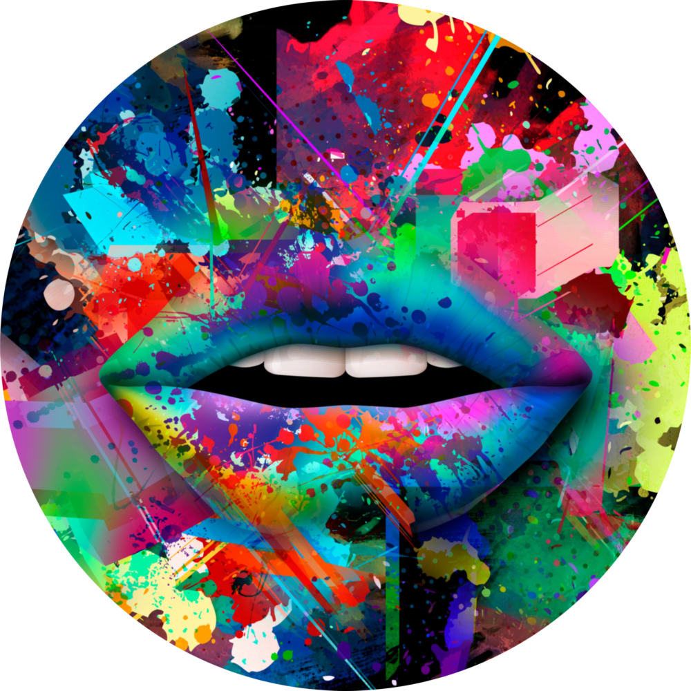 Colored Lip Glass Wall Art