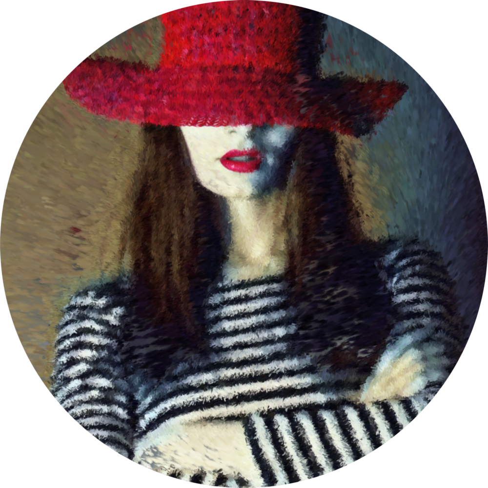 Woman in Hat Glass Wall Art