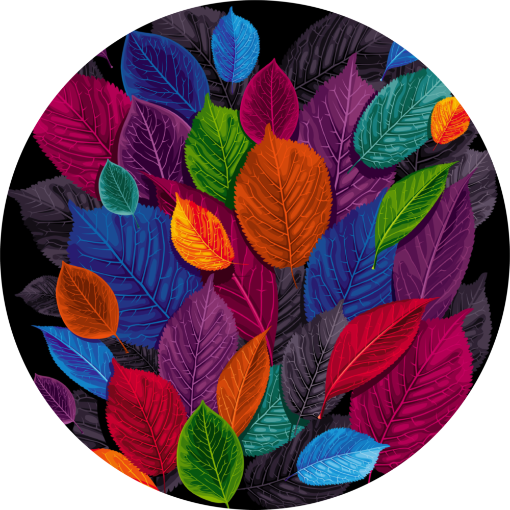 Colorful Leaves Glass Wall Art