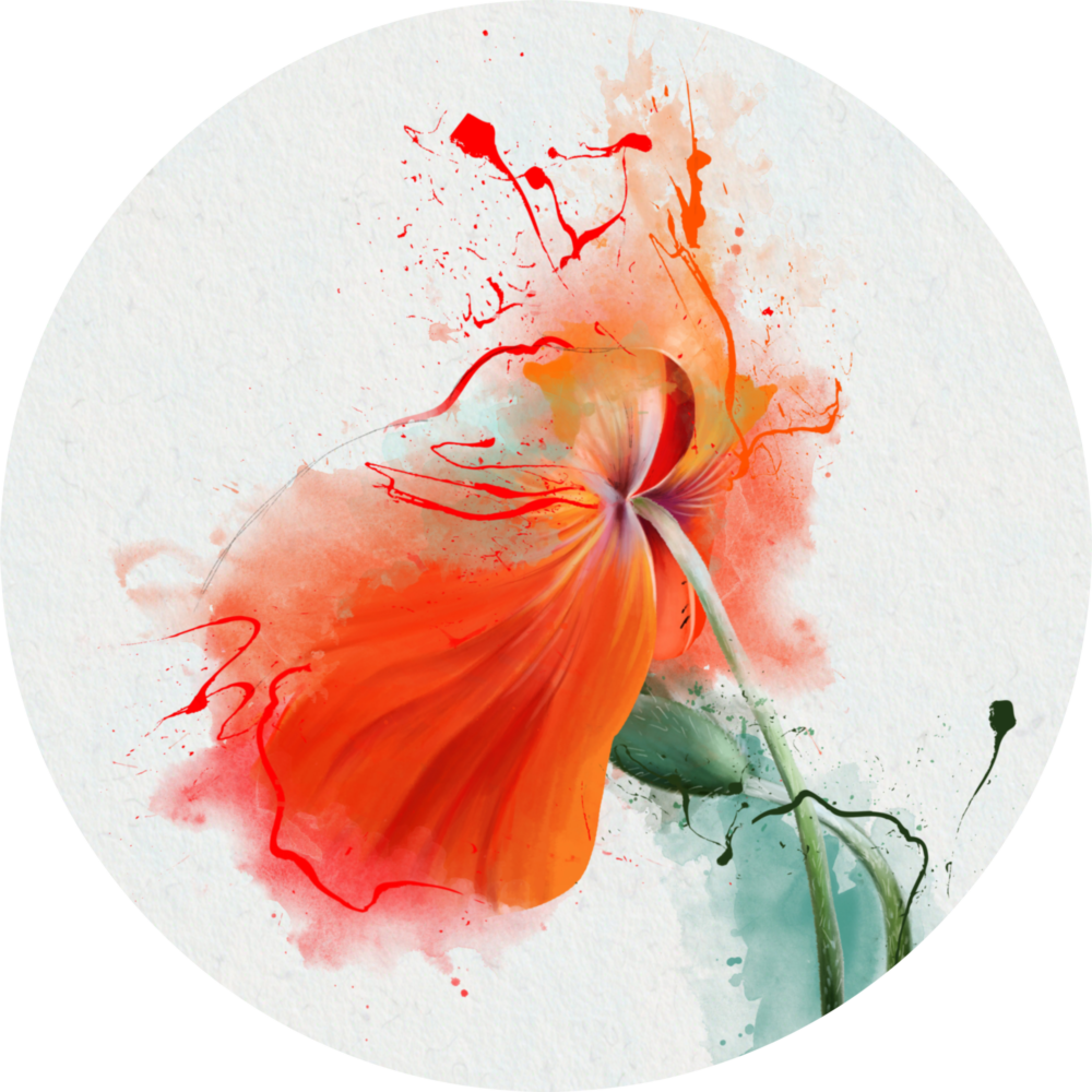 Watercolor Flower Glass Wall Art