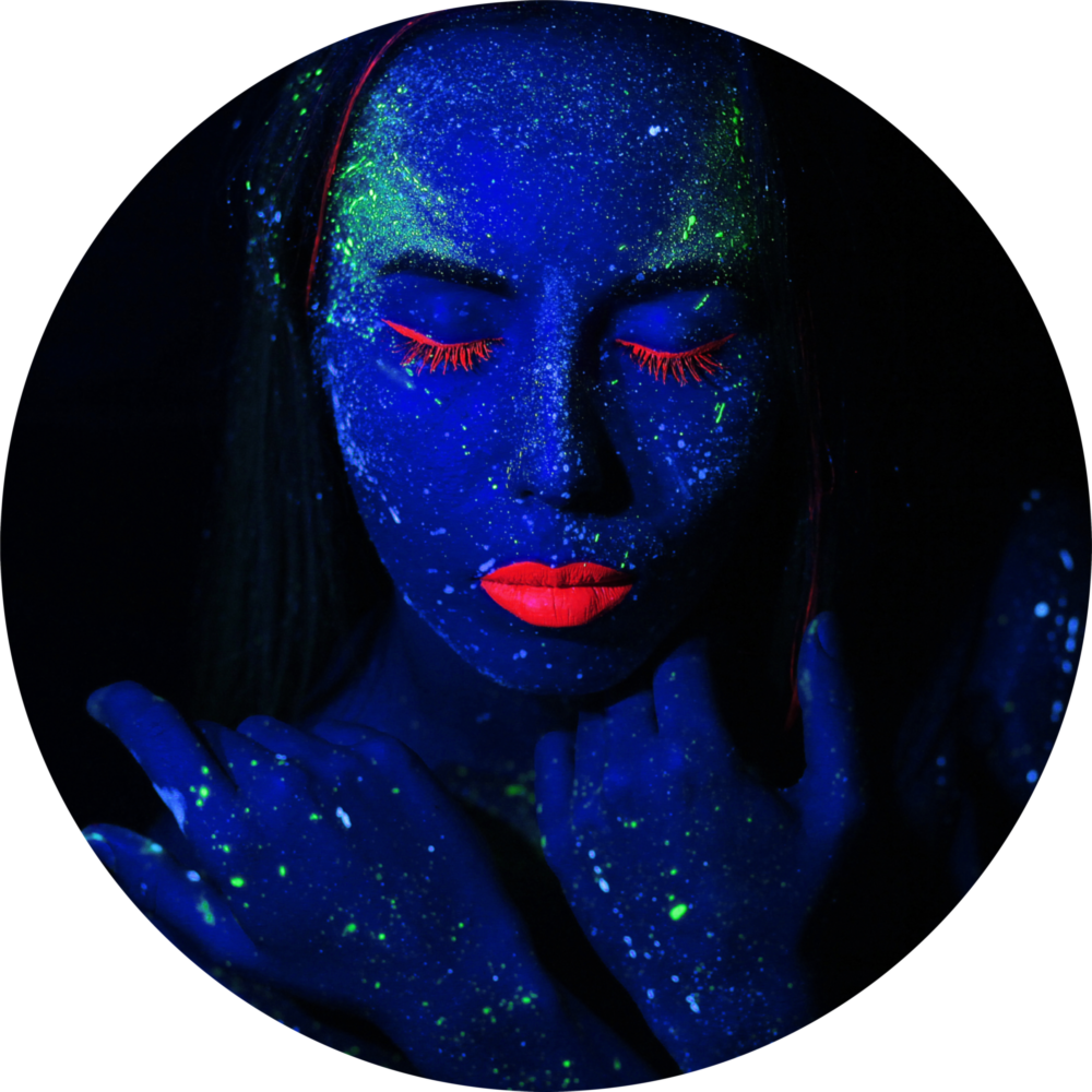 Neon Woman Glass Wall Art