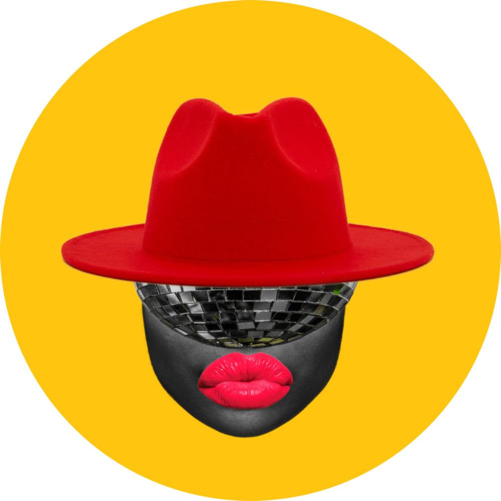Red Hat Silhouette Glass Wall Art
