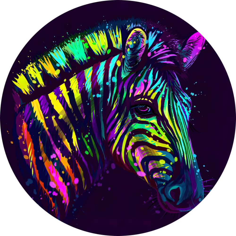 Colorful Zebra Glass Wall Art