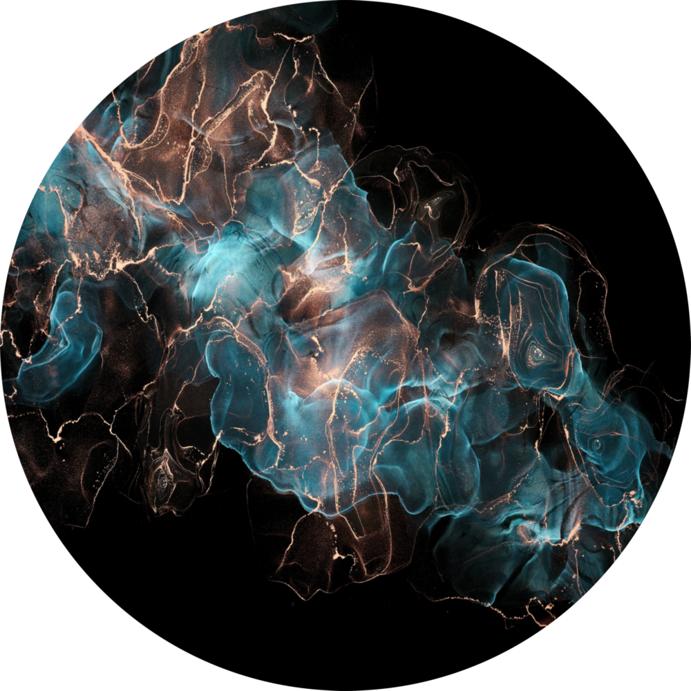 Blue Explosion Glass Wall Art