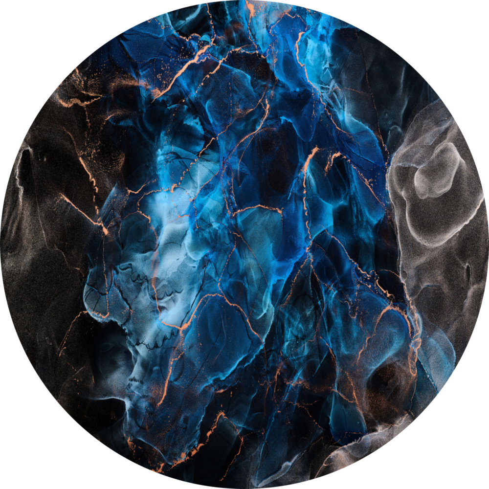 Blue Explosion Glass Wall Art