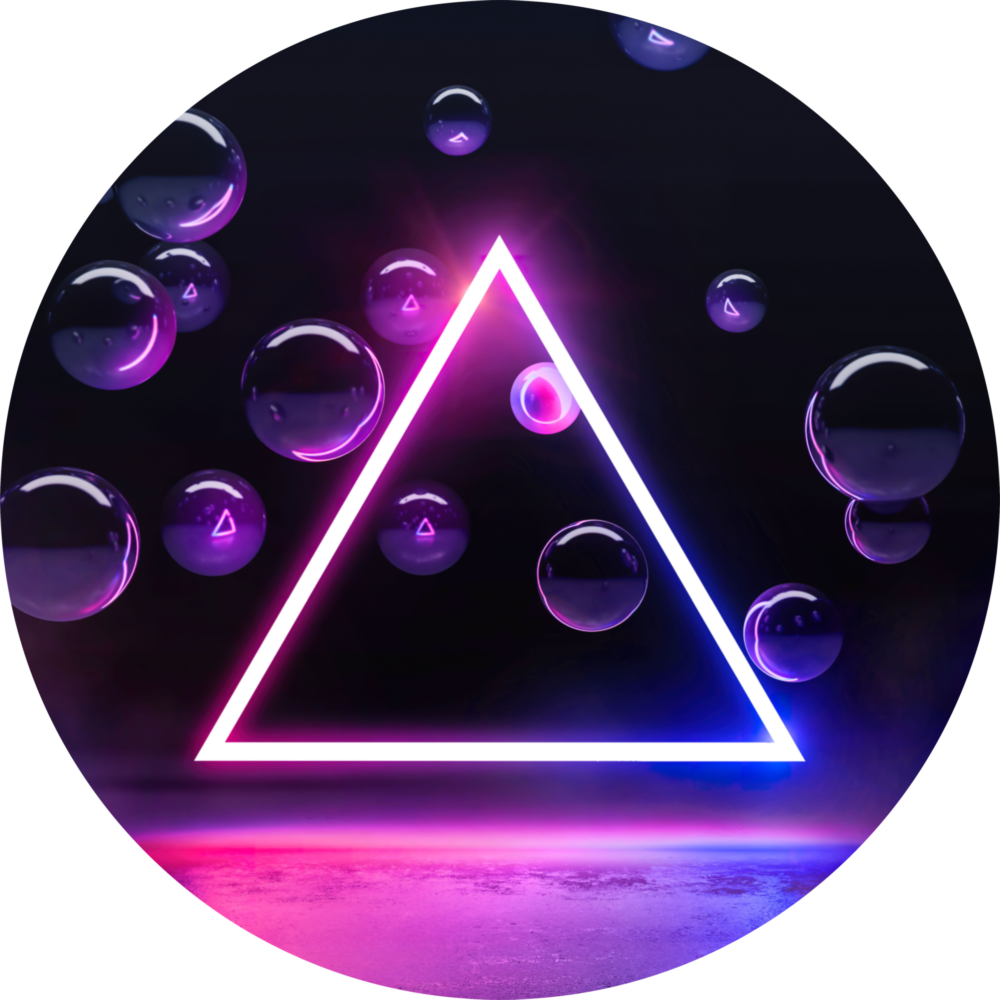 Neon Triangle Glass Wall Art