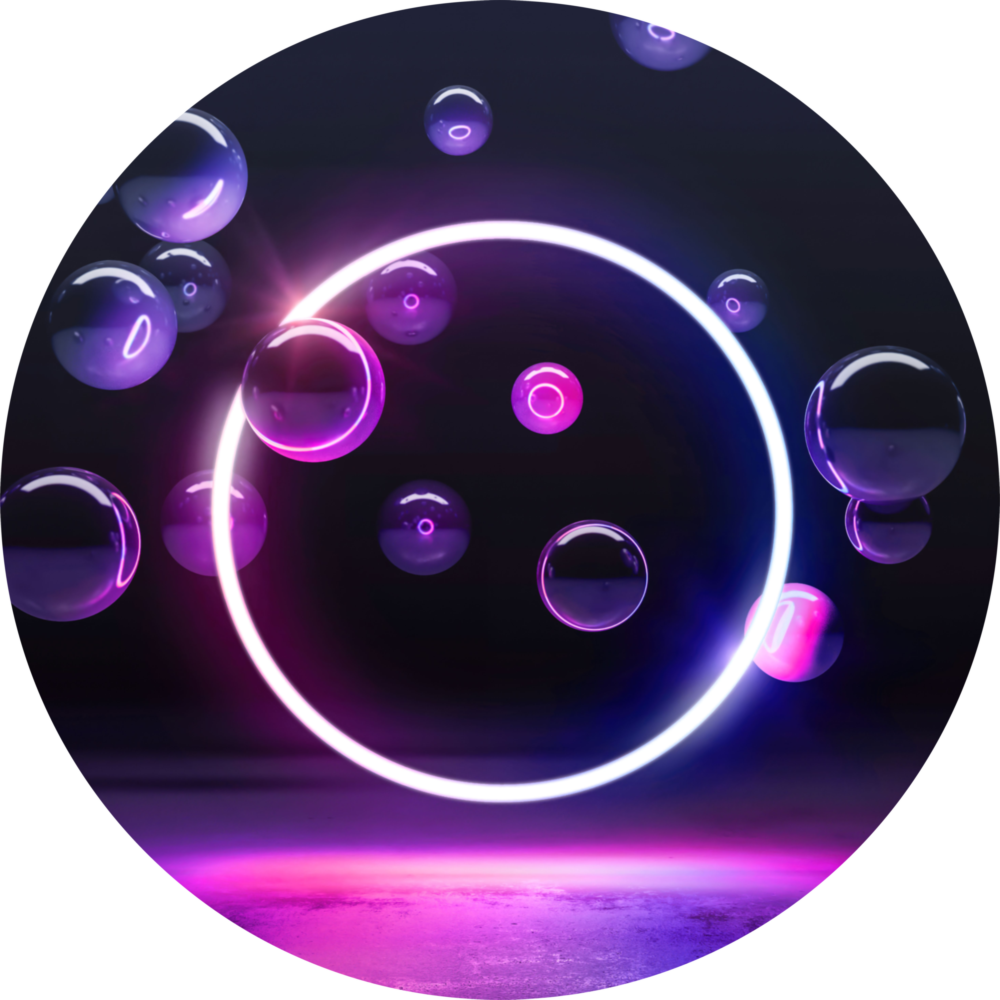 Neon Circle Glass Wall Art