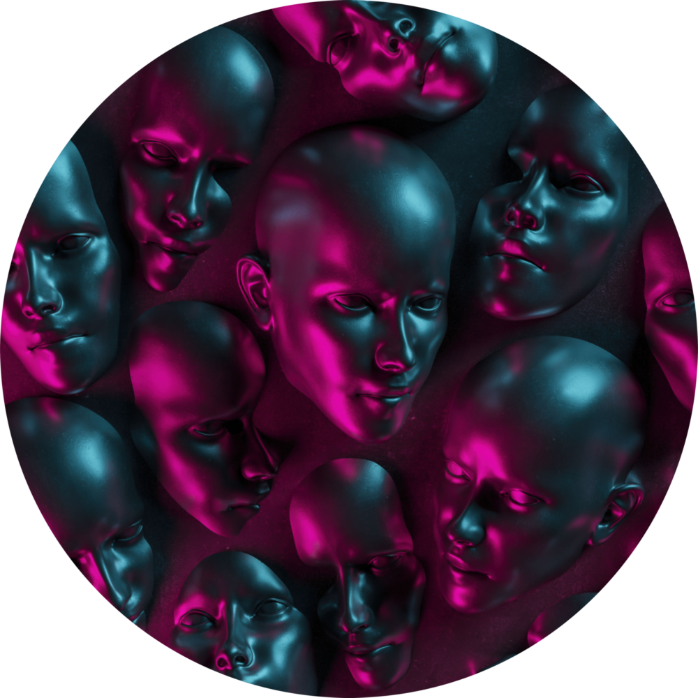 Faces Glass Wall Art