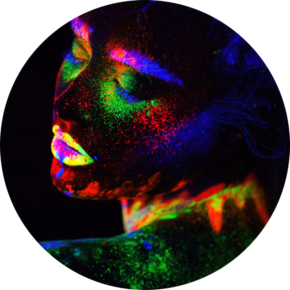 Neon Woman Glass Wall Art