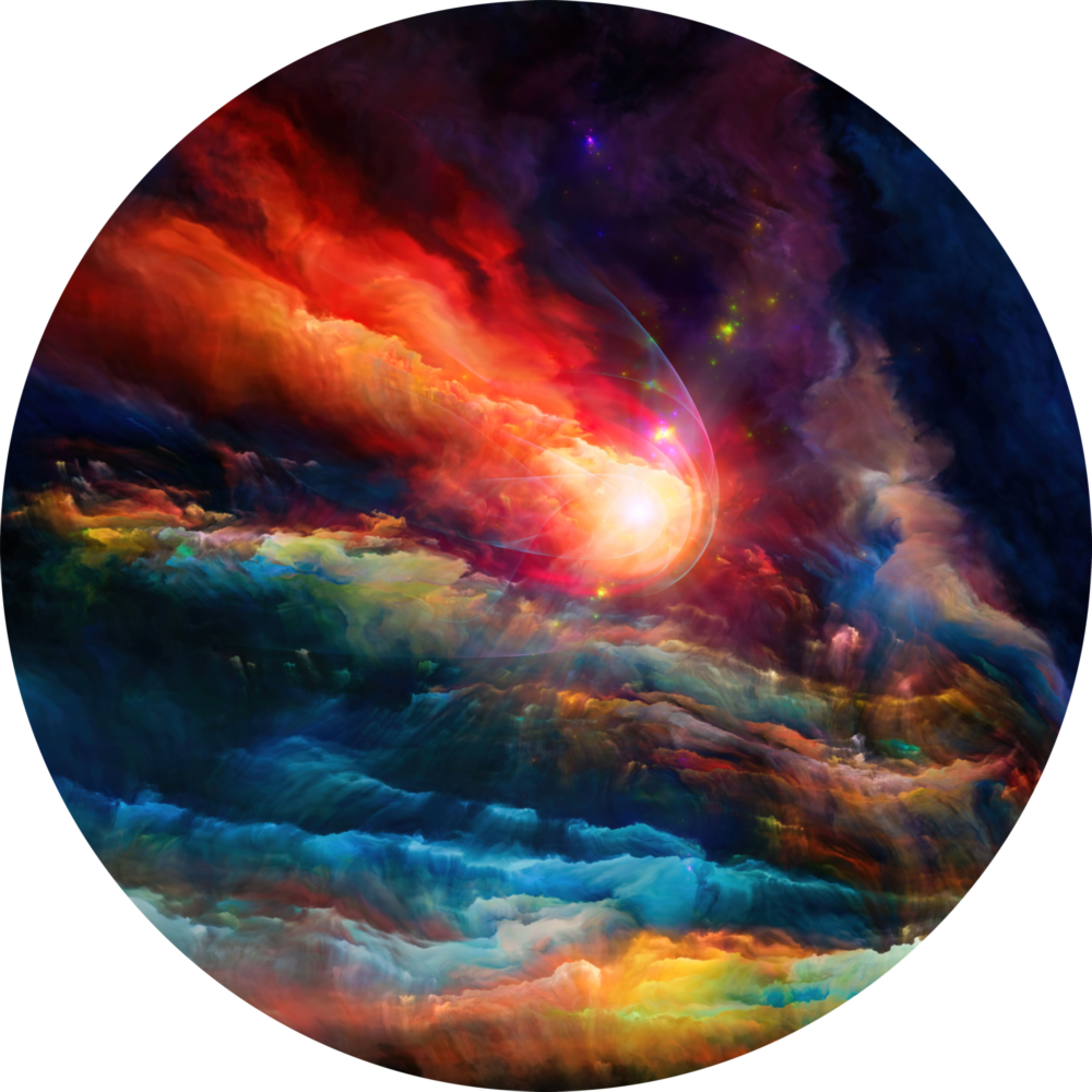 Colors in Space Glass Wall Art