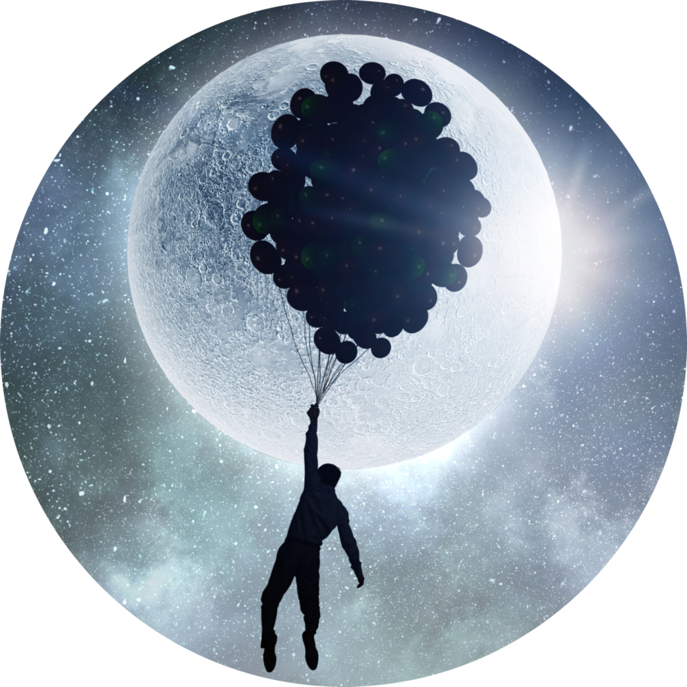 Full Moon Glass Wall Art