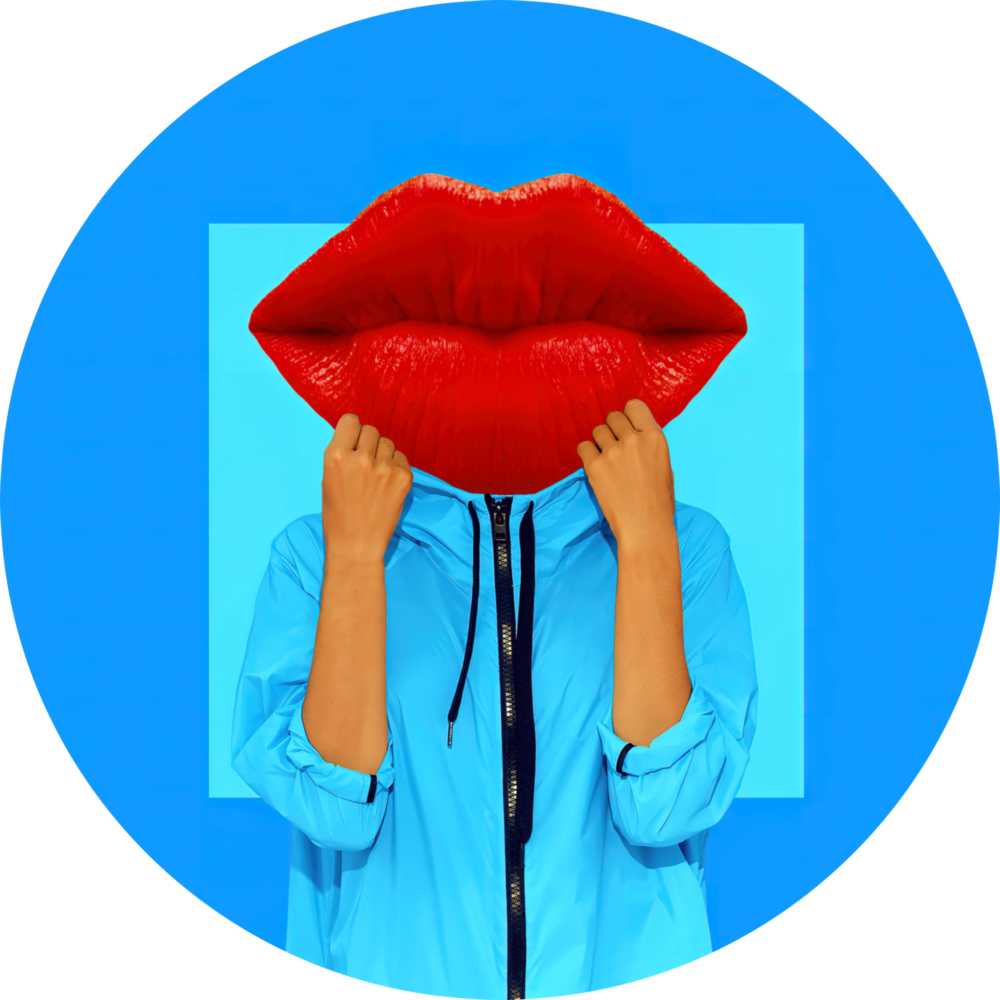 Lip Head Glass Wall Art