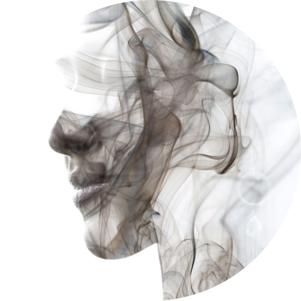 Smoke Face Glass Wall Art